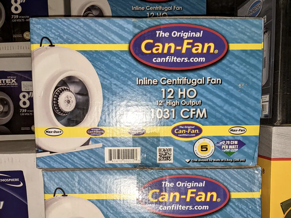 Can-Fan inline centrifugal fans for grow room climate control